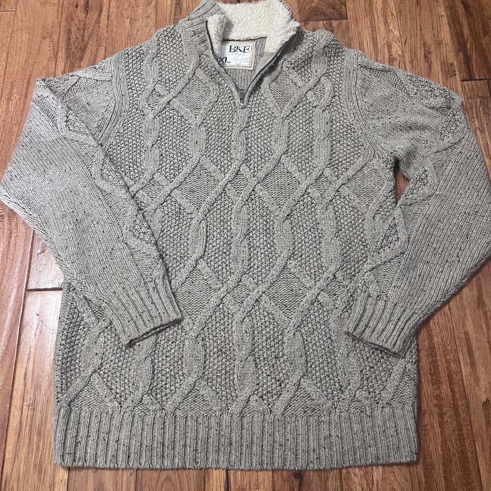 BKE Men's Sweater XL BUCKLE SWEATER CABLE KNIT #644